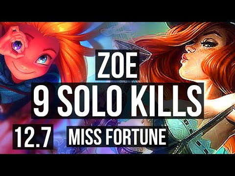 ZOE vs MISS FORTUNE (MID) | 9 solo kills, 1.2M mastery, Legendary, 300+ games | NA Diamond | 12.7