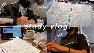 study vlog 🌷 | cafe, library trips, valentines day, lots of mugging