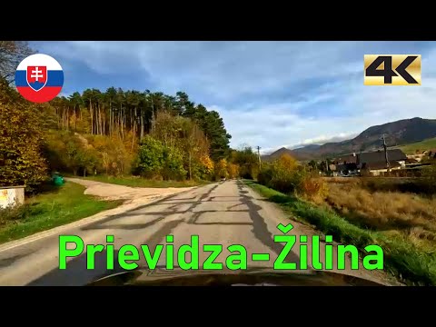 Autumn driving in Slovakia from Prievidza to Žilina | 4K