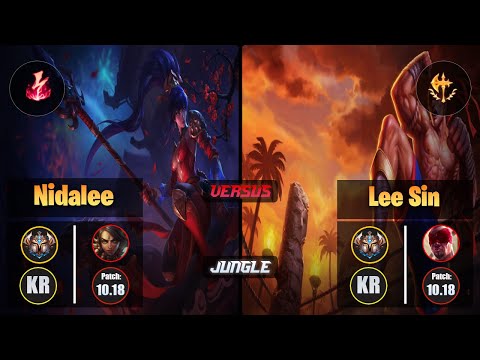Challenger NIDALEE [Electrocute] (Jungle) VS  LEE SIN - Challenger KR Patch 10.18