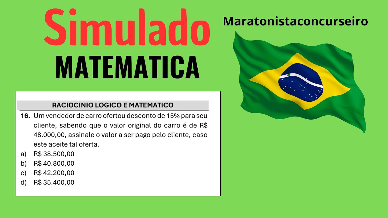 Simulado de matemática para nível fundamental - Vigia, Porteiro, Zeladora | Questões 2024