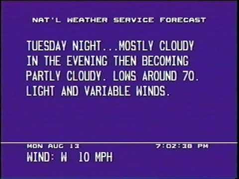 WeatherStar III Simulator recorded on VHS