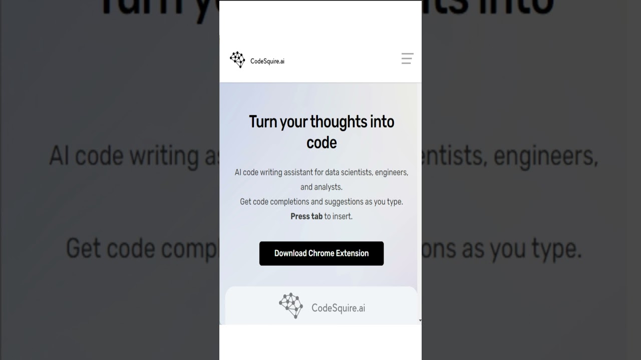 CodeSquire - AI | Code Writing Assistant #shorts #ai #chatgpt #code #programming #github #copilot