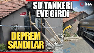 Belediye'nin Su Tankeri Eve Girdi Ev Sakinleri Yaşadıkları Anı Anlattı