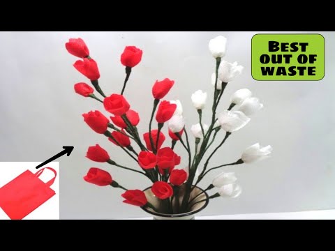 How to Make Shopping Bag Flower Bunch