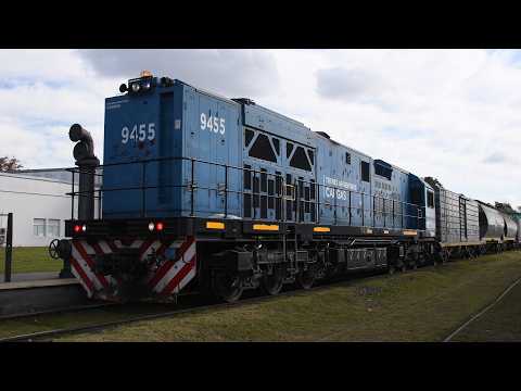 [4K] Tren cargado de Trenes Argentinos Cargas con la CRRC CDD-3A1 9455 pasando por Marcos Juárez!!!!