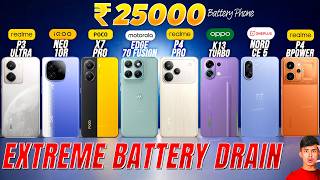 Extreme Battery Drain Test 🔋🔥 Phones Under ₹25K | Charging Test, Heating test