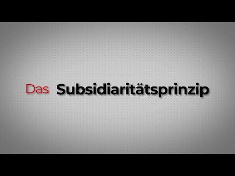 Das Subsidiaritätsprinzip