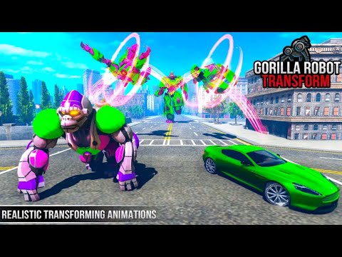 Robot Gorila Berubah Jadi Mobil Balap Dan Pesawat Ufo | Gorilla Robor Car : Ufo Transform Game