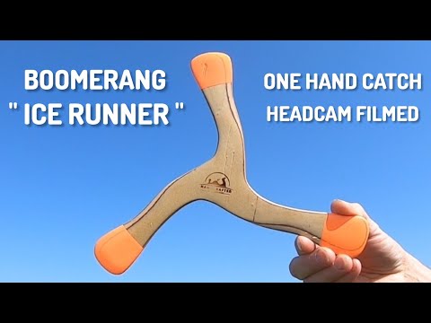 Boomerang " ICE RUNNER " headcam filmed.One hand catch. #boomerang