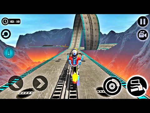 Impossible Moto Bike Tracks 3D: Yellow Moto Bike Driving Stunt Simulator Android Gameplay