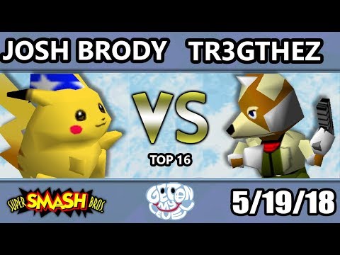 GOML 2018 - SSBMTL | TR3GTheZ (Fox, Falcon) Vs. Josh Brody (Pikachu) SSB64 Top 16