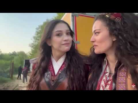 Barbaroslar BTS viral video off camera fun with Pelin Akil Altan #enginaltanduzyatan #pelinakil #new