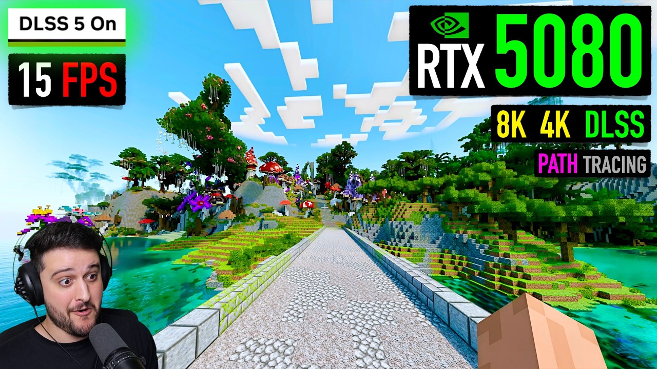 Destroying the RTX 5080 in Minecraft with DLSS 5 and Path Tracing! (RTX Remix 1.6)