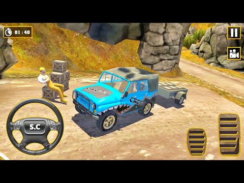 Offroad Cargo Jeep Driving 2021: Blue Jeep 4x4 Driving Simulator - Android Gameplay Walkthrough HD