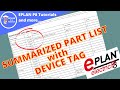 EPLAN Summarized Part List with Device Tag