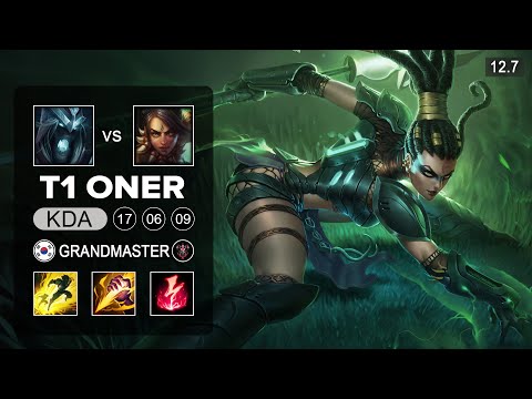 T1 Oner Nidalee vs Karthus Jungle - KR Grandmaster - Patch 12.7 Season 12