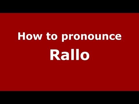 How to pronounce Rallo (Italian/Italy) - PronounceNames.com