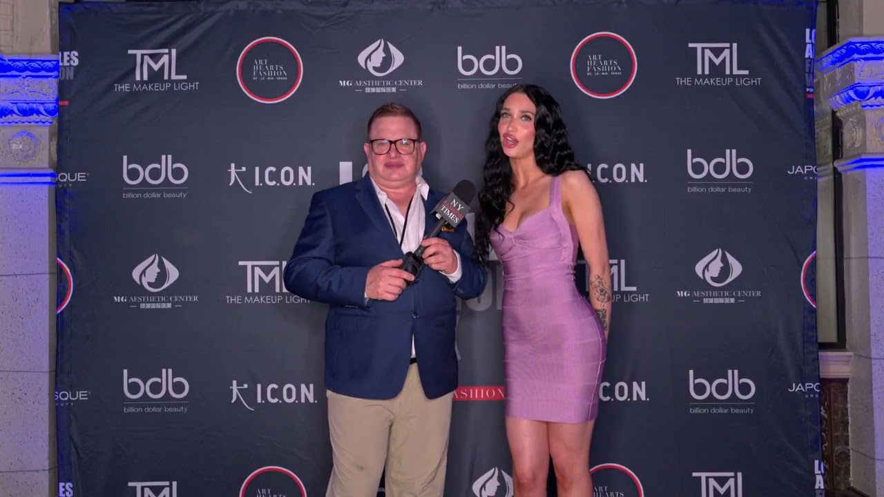 Ava Cherlyn talks about her Mom's dress backstage at Artheartsfashion LAFW