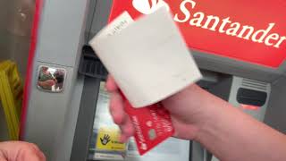 How to make a cheque deposit at Santander ATM