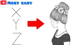 How to draw a girl with bun hairstyle step by step
