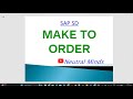 SAP SD MTO - Make to Order process with Configuration