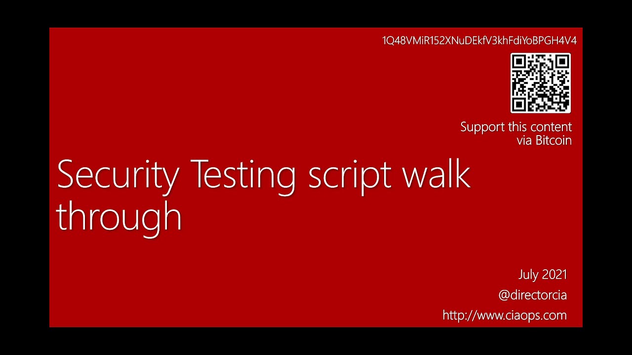 Security testing script walk through