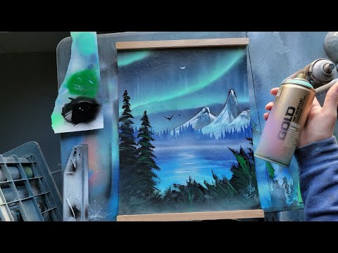 Northern Lights Spray Paint Art