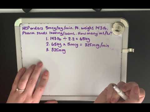 Converting mcg/kg/min to mL/hr: Nursing Dosage Calculation