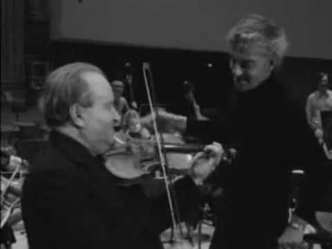 Oistrakh and Karajan rehearsal Mozart Violin concerto No.5 (1972)