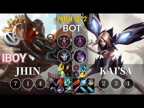 VG iBoy Jhin vs Kai'Sa Bot - KR Patch 10.22