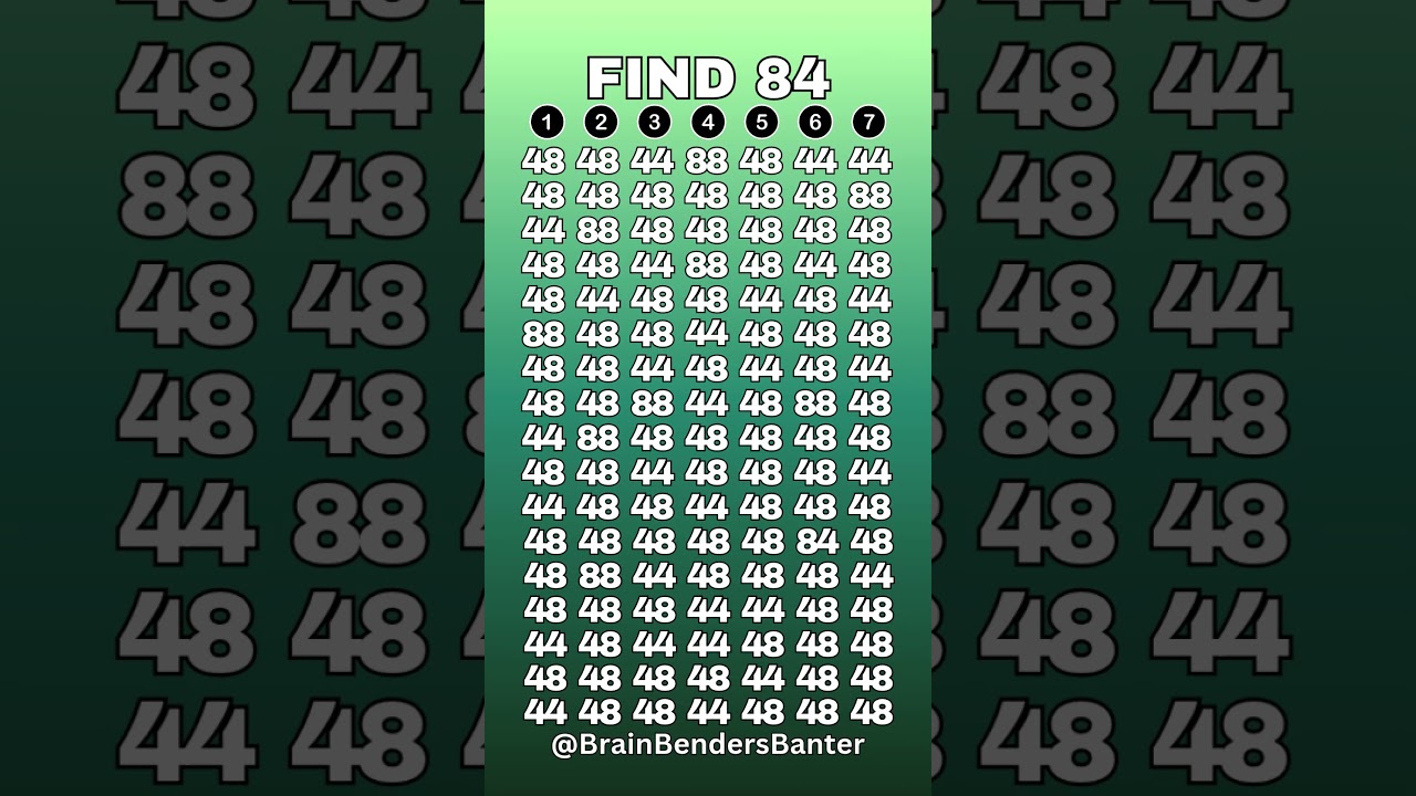 Test Your COGNITIVE Brain Skills With This FAST Number Game! #shorts