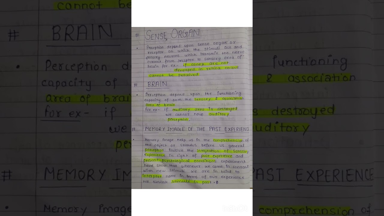 Perception-cognitive process #psychology #nursingstudent #studentlife #bscnursing #studentwork