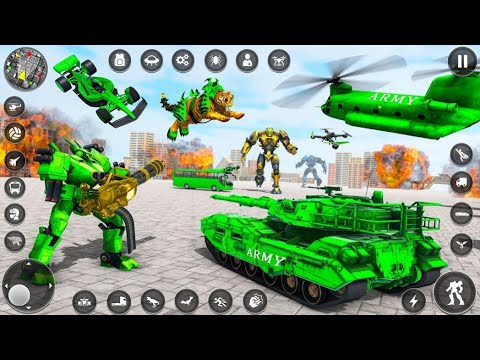 Army Bus Robot Car Game 3d Gameplay #20