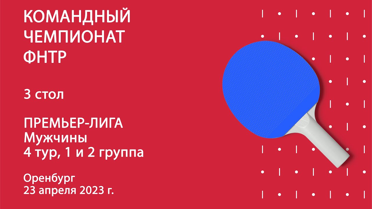 КЧ ФНТР. Премьер-лига. Мужчины. 4 тур. 3 Стол. 23.04.2023 г.