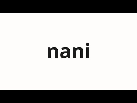 How to pronounce nani | 나니 (Nani in Korean)