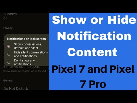 How to Show or Hide Notification Content in Lock Screen Pixel 7 Pro and Pixel 7