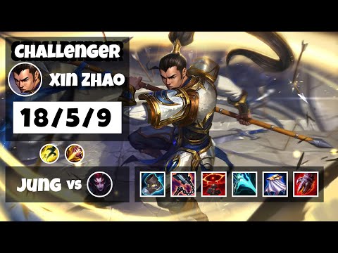 Xin Zhao vs Elise KOREAN Challenger JUNGLE (18/5/9) - v11.13