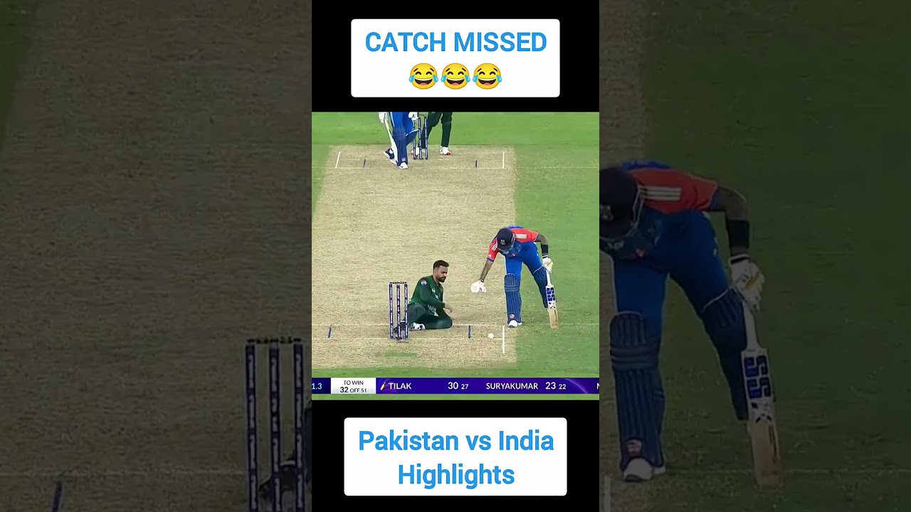 India vs Pakistan Highlights Match | Big Catch Missed Moment | Turning Point of the Game#shorts