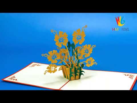 Provide design and make 3D flower Popup Greeting Cards