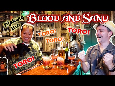We Make a BLOOD And SAND Cocktail by the TIKI-TI with Fernando The BULL Inside the Desert Oasis Room
