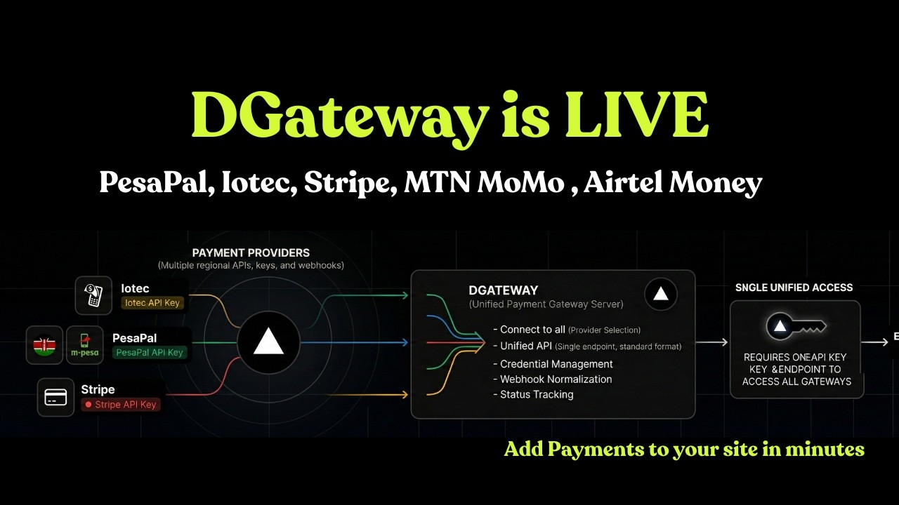 DGateway is LIVE — One API for All Uganda Payments (MTN, Airtel, PesaPal & Stripe)