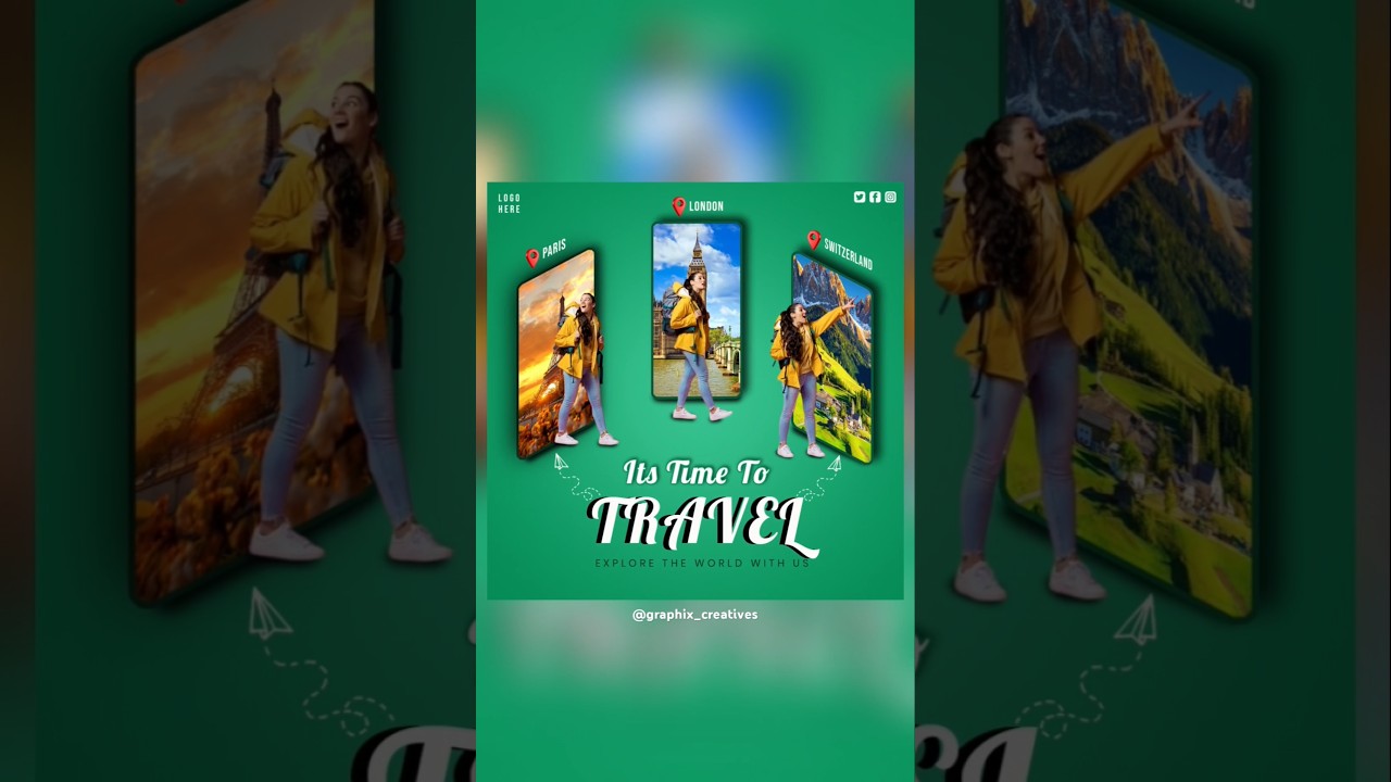 Travel Poster Design 🧳#photoshop #photoshoptips