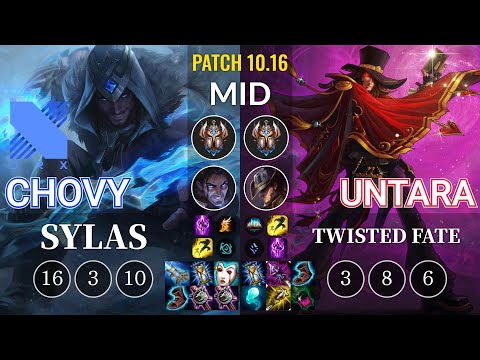 DRX Chovy Sylas vs Untara Twisted Fate Mid - KR Patch 10.16