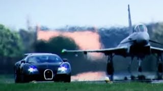 Bugatti Veyron Vs Euro Fighter Typhoon: Drag Race (HQ) - Top Gear - BBC