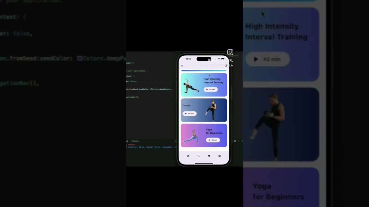 fitness app ui in Flutter #flutter #appdevelopment #coding #dart #fitnessapp #appui