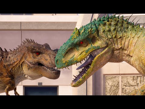 INDOMINUS REX vs ALL LARGE CARNIVORE DINOSAUR - Jurassic World Evolution 2