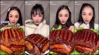 ASMR MEOKBANG 👄 Glutinous Rice Pork, Gạo nếp, ഗ്ലൂറ്റിനസ് റൈസ് പോർക്ക്, 찹쌀 돼지고기, ข้าวเหนียวหมู