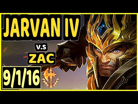 AHG Kadir (JARVAN IV) vs ZAC - 9/1/16 KDA JUNGLE CHALLENGER GAMEPLAY - EUW