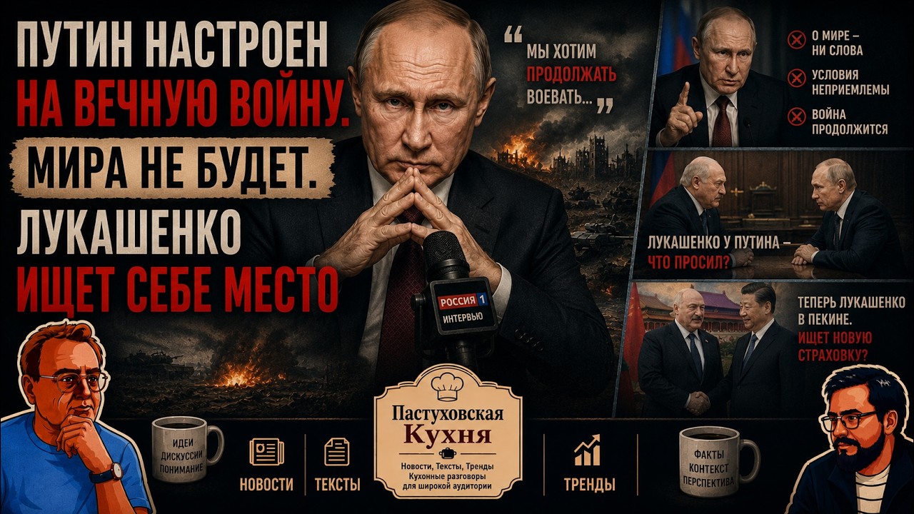 Путин настроен на вечную войну. Мира не будет. Лукашенко ищет себе место. Пас?
